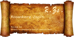 Rosenberg Zsolt névjegykártya